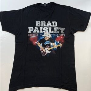 Brad Paisley Crushin’ It World Tour Black Graphic T-Shirt Black Unisex Sz M